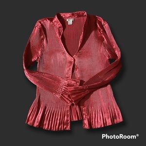 SIZE XL satin ruffled blouse